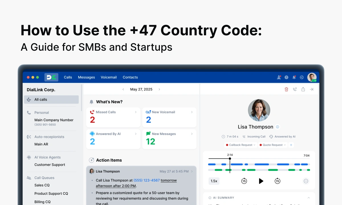 how to use +47 country code