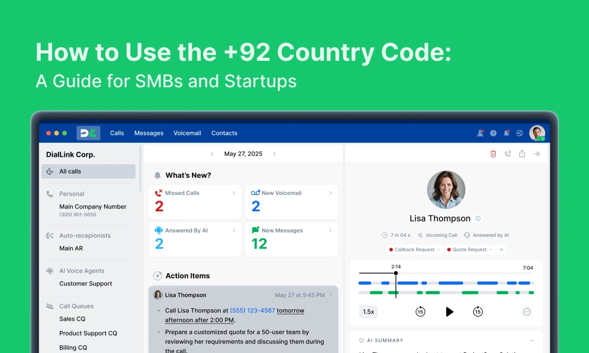 how to use +92 country code