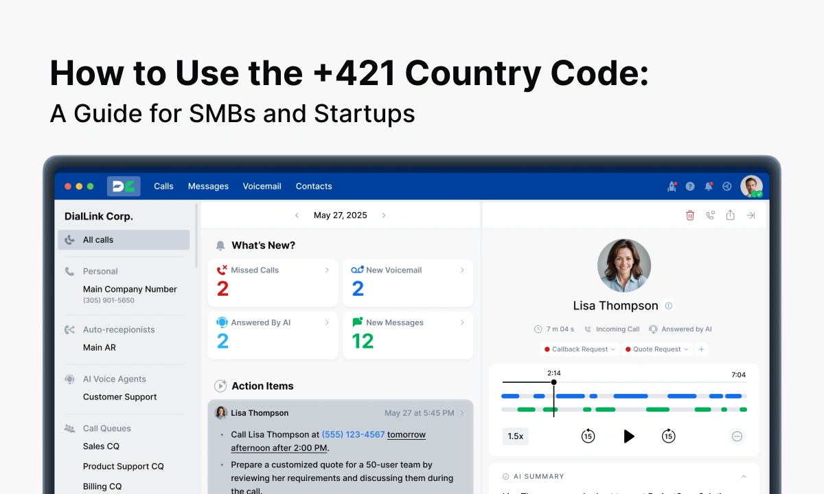 How to use +421 country code